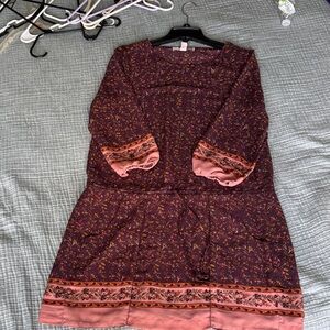 Forever 21 Floral Dress - Burgundy and Pink